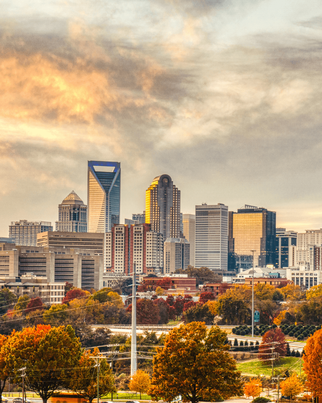 Charlotte Cityscape with Autumn Colors