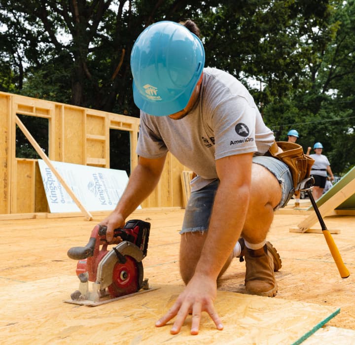 Habitat for Humanity volunteer