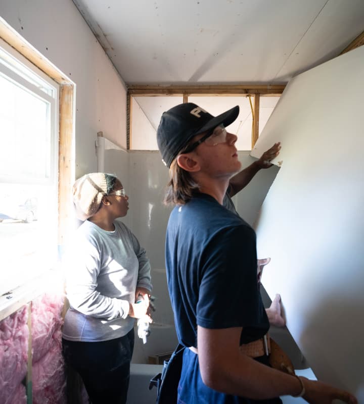 HYP volunteering at a Habitat for Humanity build