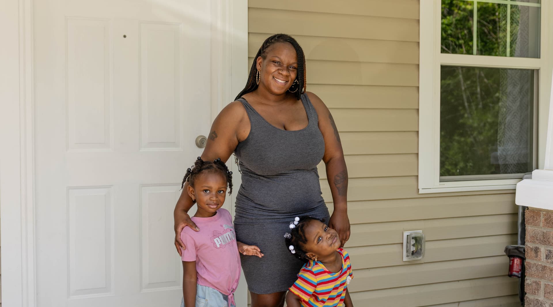 A mom with two children