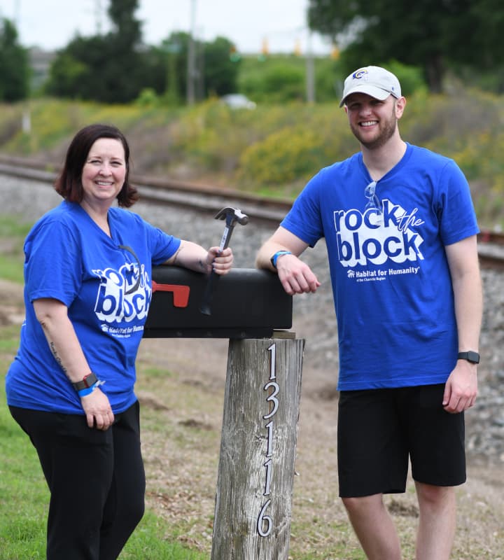 Rock the block volunteers for habitat for humanity