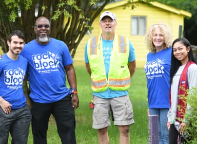 Rock the Block standing together